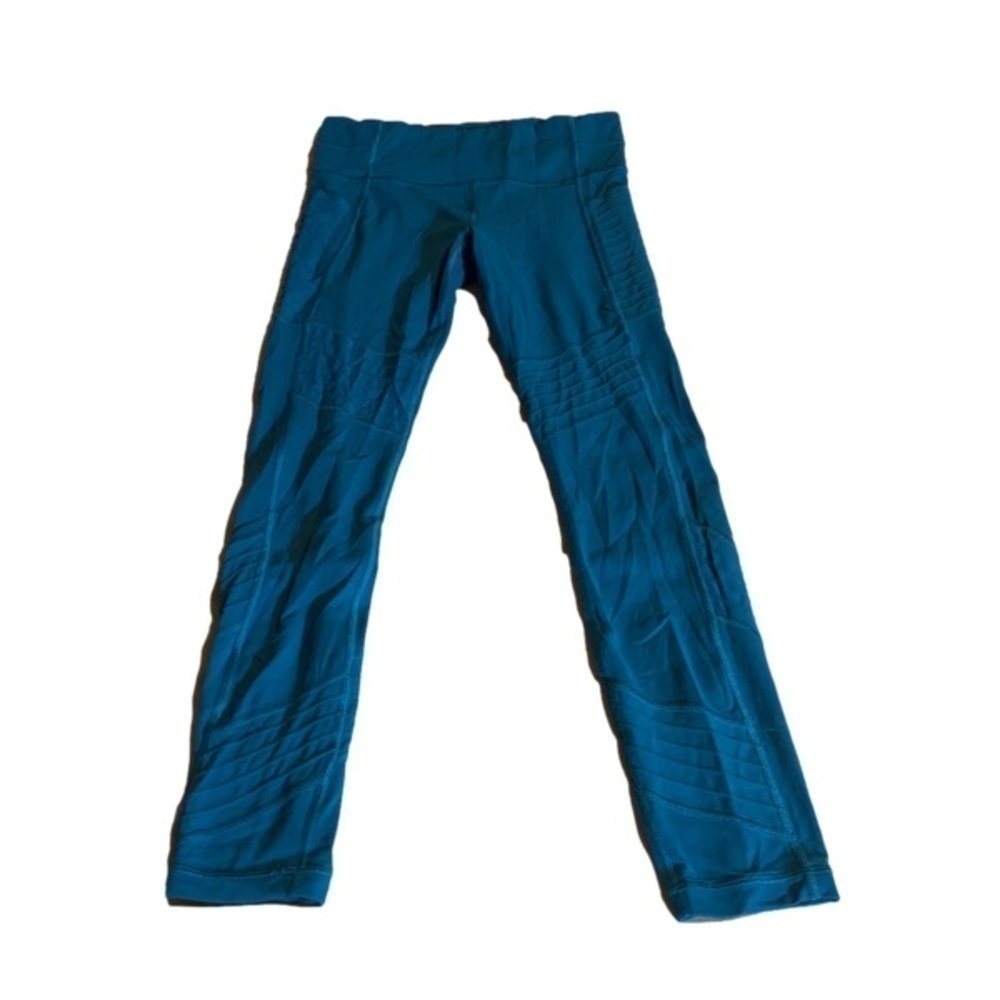 Athleta Leggings Sz Small teal blue Adult Cropped Stretch Yoga Womens Running